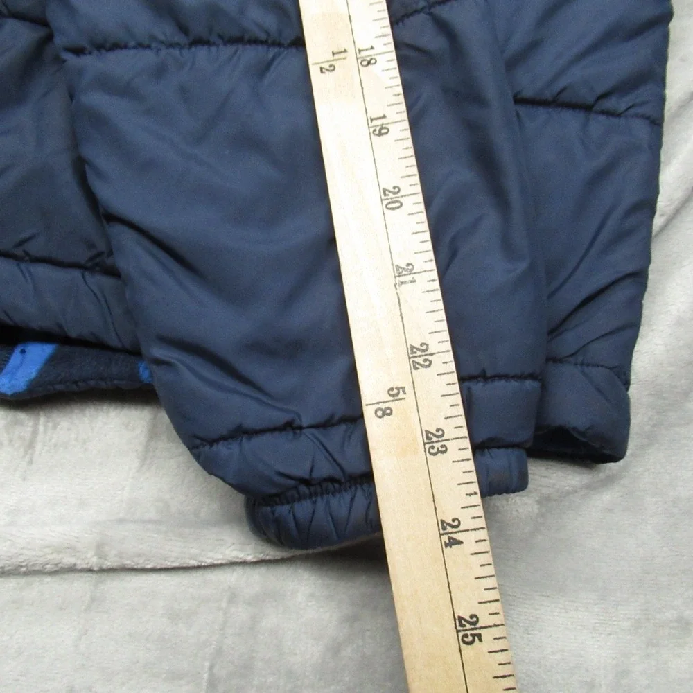 Columbia Jacket Kids XL Blue Camo Reversible Puffer Hooded Insulated Rain Winter